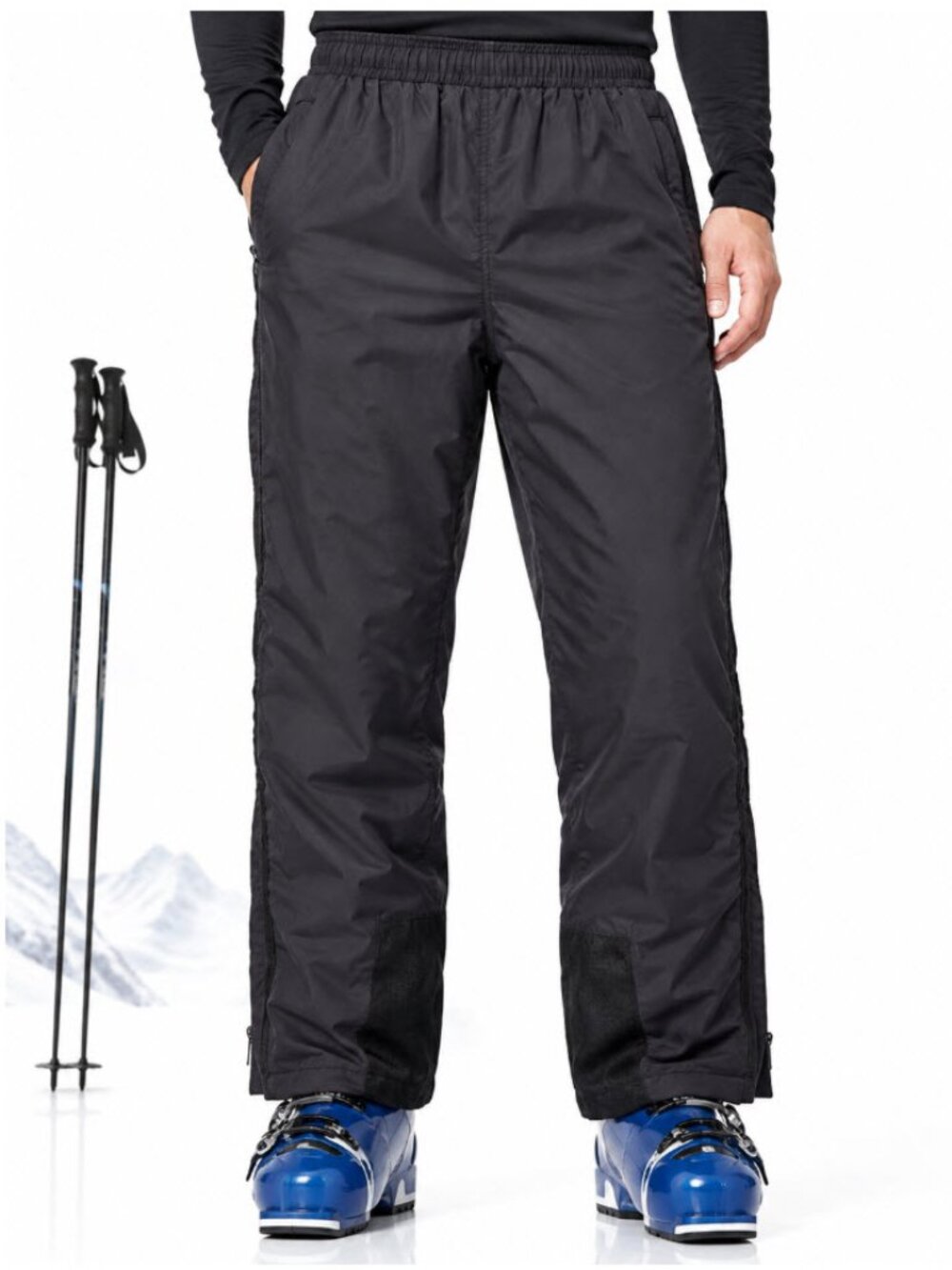 The North Face Black Nylon Ski Snow Pants Side Zip Men’s Large